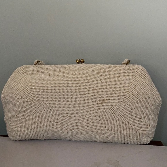 VINTAGE BAG BY JOSEF BEADED JAPAN FLORAL CLUTCH - Picture 3 of 16